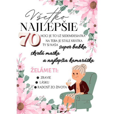 Darček na 70 narodeniny pre babičku