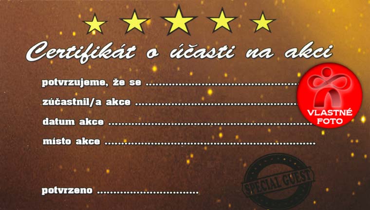 Certifikát pre nevestu